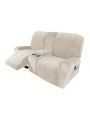 2 Seater Recline Chair Sofa Cover Velvet Stretch Recliner Loveseat Sofa Cover with Center Console Sofa Slipcover