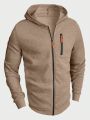 SHEIN Men's Hooded Zip-up Sweatshirt With Front Zipper