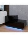 P2 Grade 15mm Led Nightstand 2 Drawer Bedside End Table Bedroom