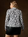 HOUSE OF THE DRAGON X SHEIN Plus Size Bubble Sleeve Jacket With Shawl Collar