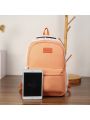 Campus Style Color-block Backpack With Simple Design, Multiple Functions And Large Capacity