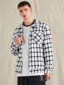 Men Plaid Flap Pocket Shacket