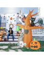 8 FT Halloween Inflatables Tree with Ghosts Pumpkin Tombstone, Inflatable Halloween Decorations  with Built-in  LEDs , Blow Up Yard Decorations for Garden Yard Lawn