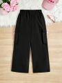 SHEIN Kids HYPEME Tween Girls' Elastic Waist Trousers