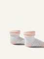 Cozy Cub 5pairs/set Cute Striped Baby Terry Socks With Fold-over Cuffs