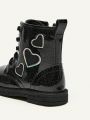 Cozy Cub Stylish Bright Heart Pattern Princess Children's Boots