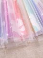 SHEIN Kids QTFun Toddler Girls' Cute Dreamy Mesh Bubble Dress