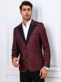 Manfinity Mode Men's Slim-fit Plaid Blazer