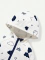 Cozy Cub Baby Boys' Cartoon Pattern Hooded Jacket With Raglan Sleeves