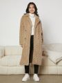 Teen Girl Double Breasted Teddy Coat