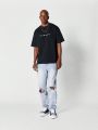 SUMWON Straight Fit Distressed Jean