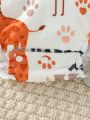 Baby Girls' Letter And Animal Printed Overall Jumpsuit