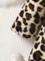 Baby Girl Leopard Print Hooded Fleece Winter Coat