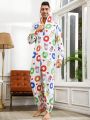 Men'S Donut Pattern Printed Pajamas