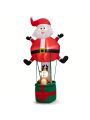 Gymax 8FT Inflatable Santa Claus & Reindeer Christmas Decoration w/ LED Lights