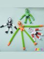 JOYIN 4 PCS Halloween Sensory Stretchy Fidget Toys, Stress Relief Telescopic Pop Tube Toys, Halloween Party Favors Children Gift, Pumpkin, Skeleton, Vampire, Kids Sensory Toys