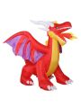 Halloween Inflatables Large 6 ft Fire Dragon with 3pcs LED String Lights Inflatable Halloween Decoration , Halloween Decorations for Yard, Lawn