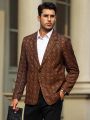 Men's Slim Fit All Over Print Suit Jacket