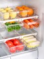 SHEIN Basic living 1Pc Fridge Drawer Organizer,Refrigerator Organizer Bins,Under Shelf Storage Drawer,Fridge Storage Box Shelf Holder,Pull Out With Handle,Clear Container For Food,Drinks,Fit for Fridge Shelf Under 0.6,Kitchen Storage Supplies,