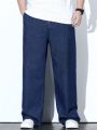 Manfinity LEGND Men's Plus Size Solid Color Straight Leg Jeans With Pockets