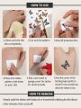 1pc Black Flower & Floral Pattern Temporary Body Tattoo Sticker For Arm, Chest, Abdomen, Back