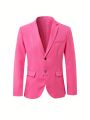 2pcs/set Men's Slim Fit Long Sleeve Blazer And Comfortable Pants Suit, British Style Autumn Outfit