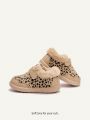Cozy Cub Girls' Leopard Print Fashionable Trendy Design Comfortable Plush Warm Casual Sports Shoes