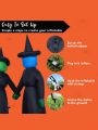 6 FT Tall Halloween Inflatable Three Witches Around Cauldron with Flame Light Inflatable Yard Decoration Blow Up Inflatables with Build-in LEDs for Halloween Party Indoor, Outdoor Decorations