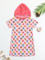 Little Girls' Donut Print Hooded Sweatshirt