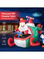 Gymax 6.5FT Inflatable Christmas Flying Helicopter Santa Claus Party Decor w/ LED Lights