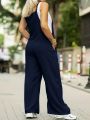 Plus Size Solid Color Jumpsuit