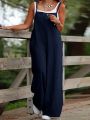Plus Size Solid Color Jumpsuit