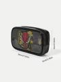 HOUSE OF THE DRAGON X SHEIN Dragon Family Collaboration Black Semi-transparent Portable Cosmetic Bag