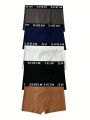 6pcs Teen Boys' Letter Patterned Boxer Briefs
