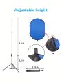 7.3 x 4.8ft 2 Side Collapsible Chromakey Green Blue Backdrop with 7.6ft/2.3M Support Stand Reversible Background Video Live Stream Gaming with Bag