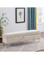 WellMall Velvet Storage Bench Long End of Bed Ottoman Benches for Bedroom Upholstered Fabric Rectangle Entryway Window Bench Accent Storage Bench Footstool Simplistic with Silver Metal Legs