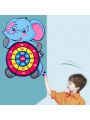 1pc Elephant Shaped Sticky Ball Fabric Target, Including 3pcs Sticky Balls And 1pc Hanging Hook