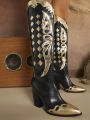 Women's Fashionable Gold Geometric Pattern High Boots