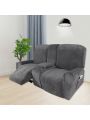 2 Seater Recline Chair Sofa Cover Velvet Stretch Recliner Loveseat Sofa Cover with Center Console Sofa Slipcover