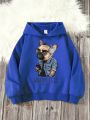 SHEIN Tween Boys' Casual Cartoon Printed Long Sleeve Hooded Sweatshirt For Autumn And Winter