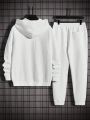 Manfinity Homme Men's Knitted Casual Sweatshirt And Sweatpants Set