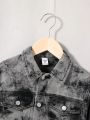 SHEIN Tween Boy 1pc Flap Pocket Denim Jacket