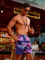 Men's Drawstring Fluid Printed Beach Shorts