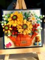 1set Sunflower Flower Paintina Rack Wooden Frame FlowerBuildina Kit For Adults. Building Block Flowers Mini Building Bricks For Gifts Home Decor BotanicalCollection