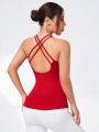 SHEIN Daily&Casual Solid Round Neck Slim Fit Sports Vest
