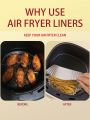 SHEIN Basic living 50pcs Paper Parchment,8inch Air Fryer Liner,Non-Stick Parchment Paper in White color