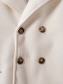 Little Girls' Double-breasted Mid-length Woolen Coat