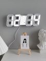 Smart 3d Digital Clock Alarm Clock, Wall Mounted Led Electronic Clock With Temperature Display