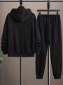 Manfinity EMRG Men's Hooded Sweatshirt And Sweatpants Set With Cross Print And Drawstring