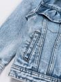 Toddler Girls' Denim Jacket With Ruffled Hem
